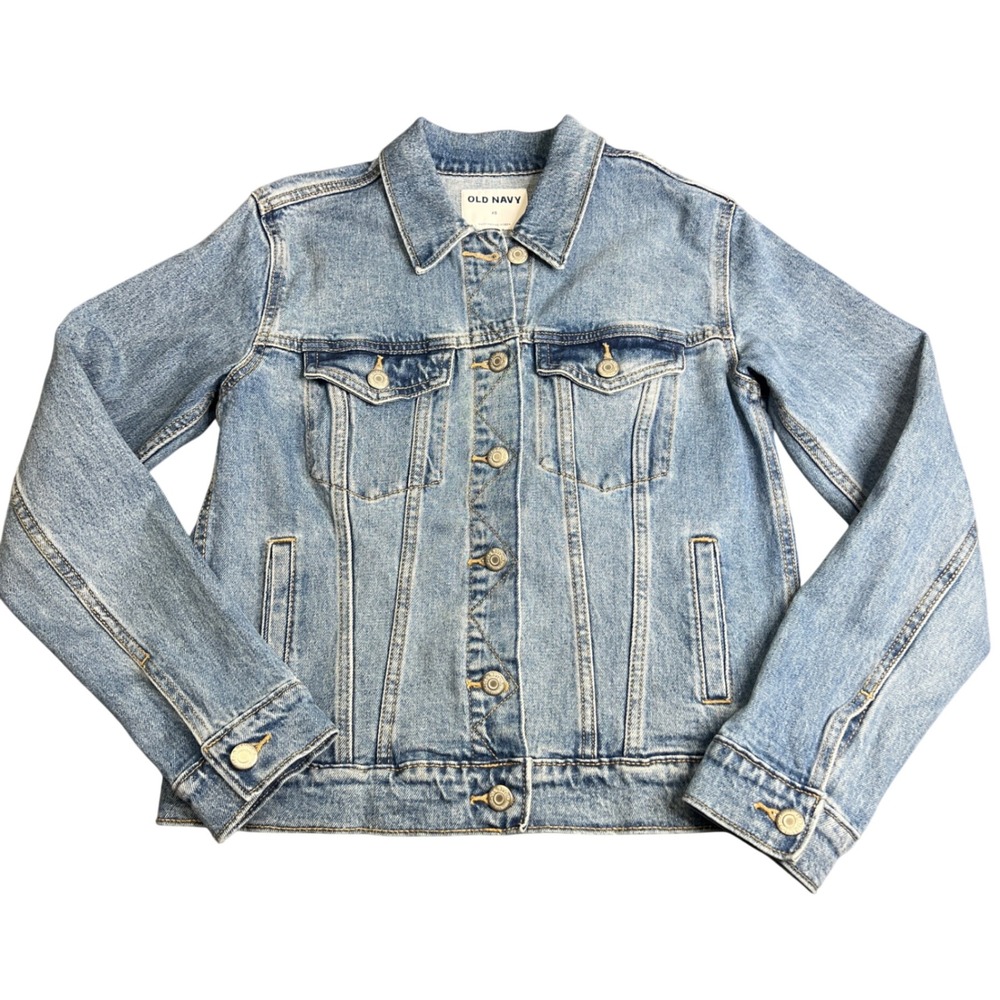 Old Navy Womens Light Wash Denim Trucker Jacket XS NWOT